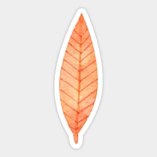 orange colored autumn leaf Sticker